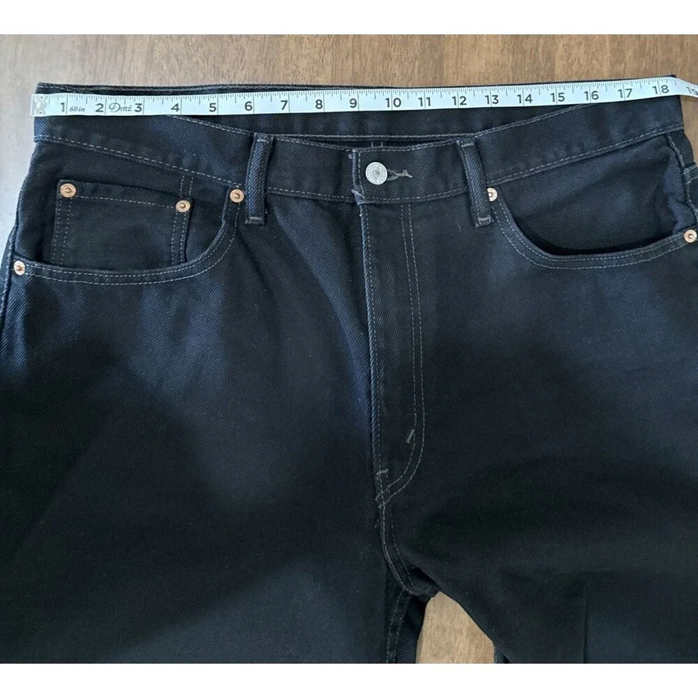 Levi’s 550 Black Relaxed Fit Heavyweight Straight Jeans Contrast Stitch 36x30
